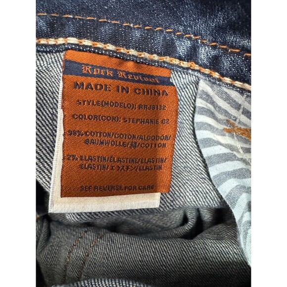 Rock Revival Shorts Womens 32 Stephanie Cut Off Denim Flap Embelished Pocket Y2K - Picture 15 of 16